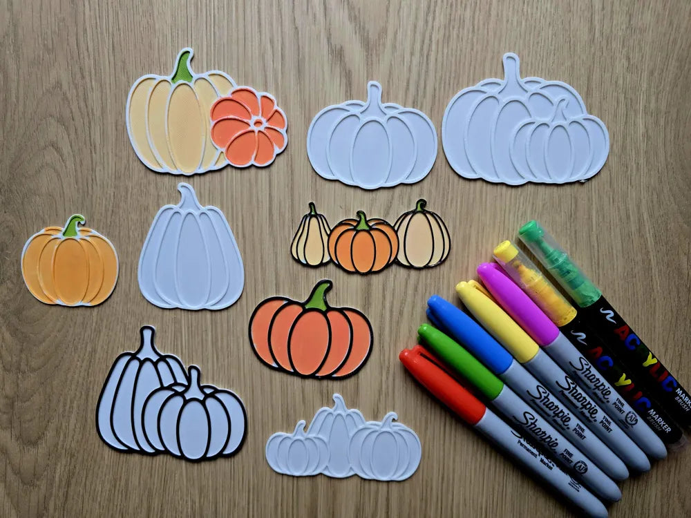 Paintable Harvest Pumpkins 9 PK Set – DIY Thanksgiving Figurines