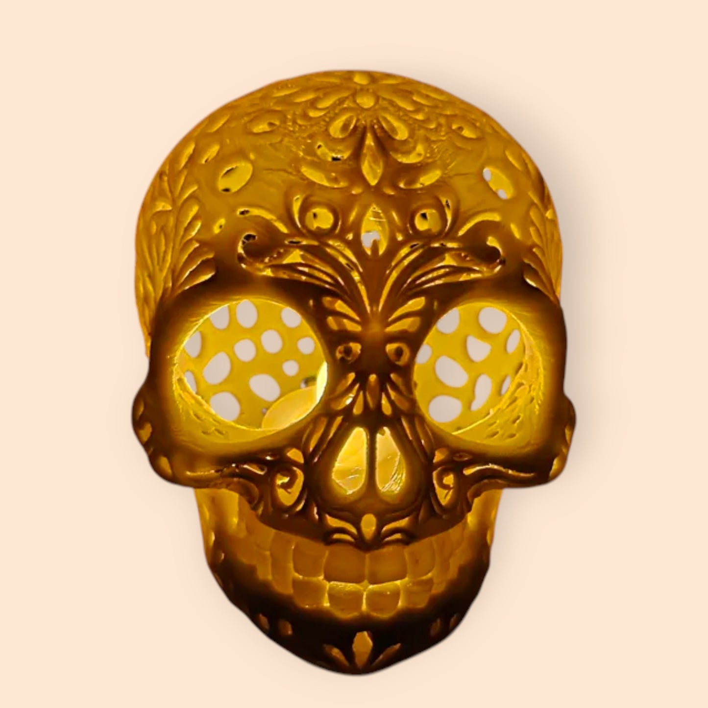 Día de los Muertos Skull Tea Light Holder