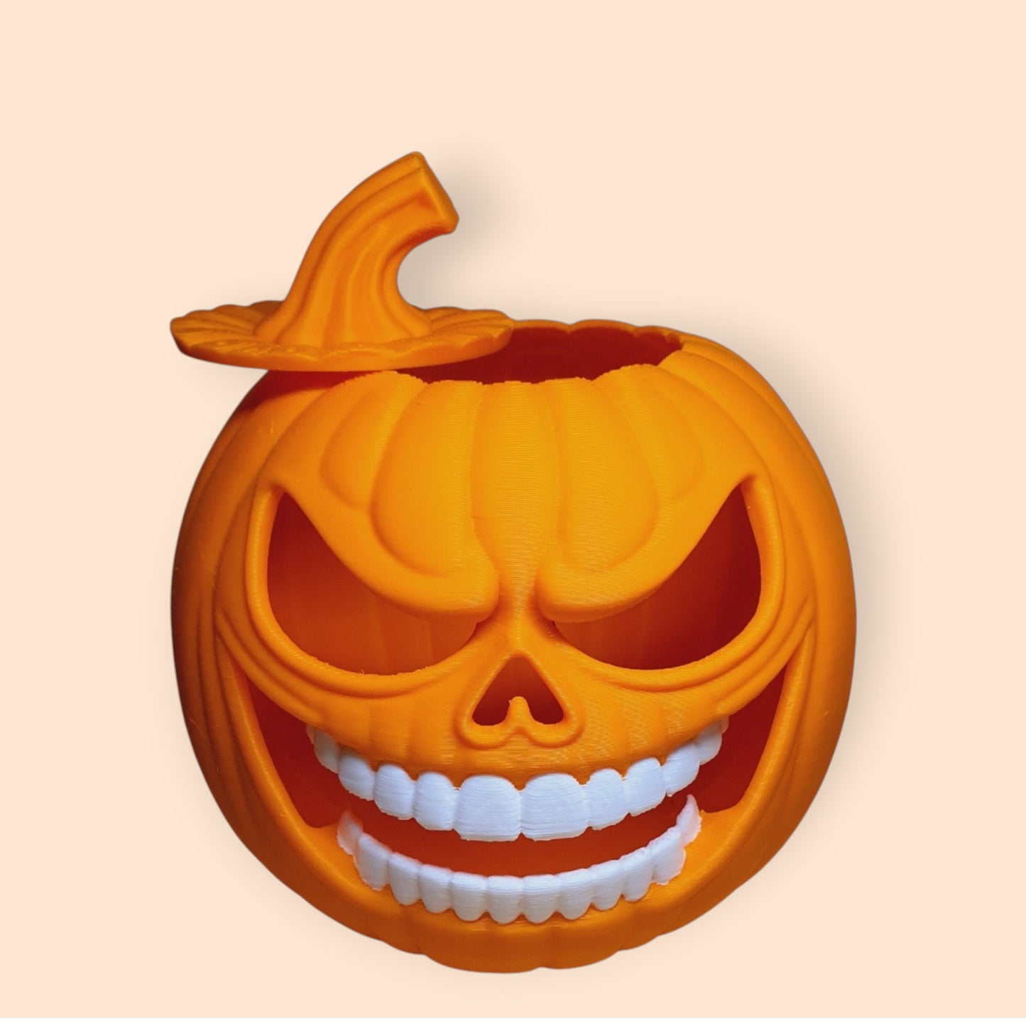 Evil Grinning Pumpkin Tea Light Holder