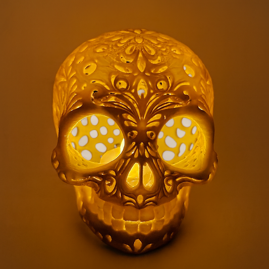 Día de los Muertos Skull Tea Light Holder