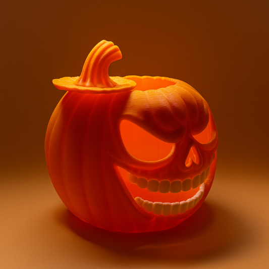 Evil Grinning Pumpkin Tea Light Holder