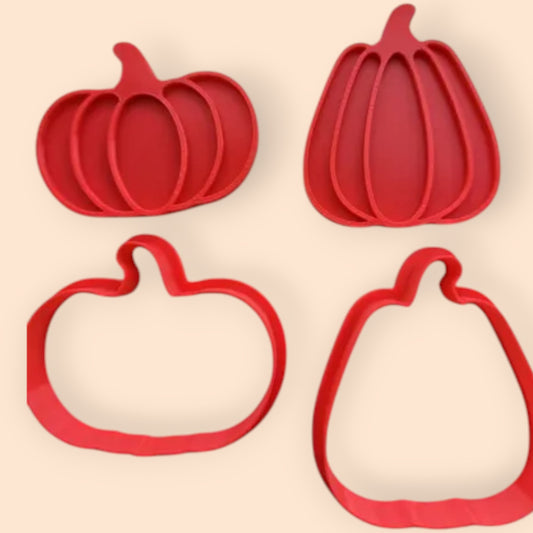 Pumpkin Cookie Cutter + Stamp Set – Thanksgiving Baking Essential