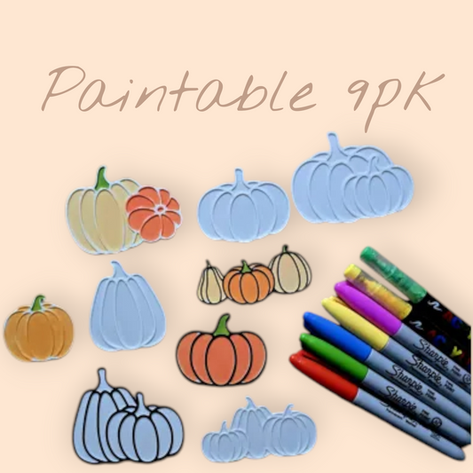 Paintable Harvest Pumpkins 9 PK Set – DIY Thanksgiving Figurines