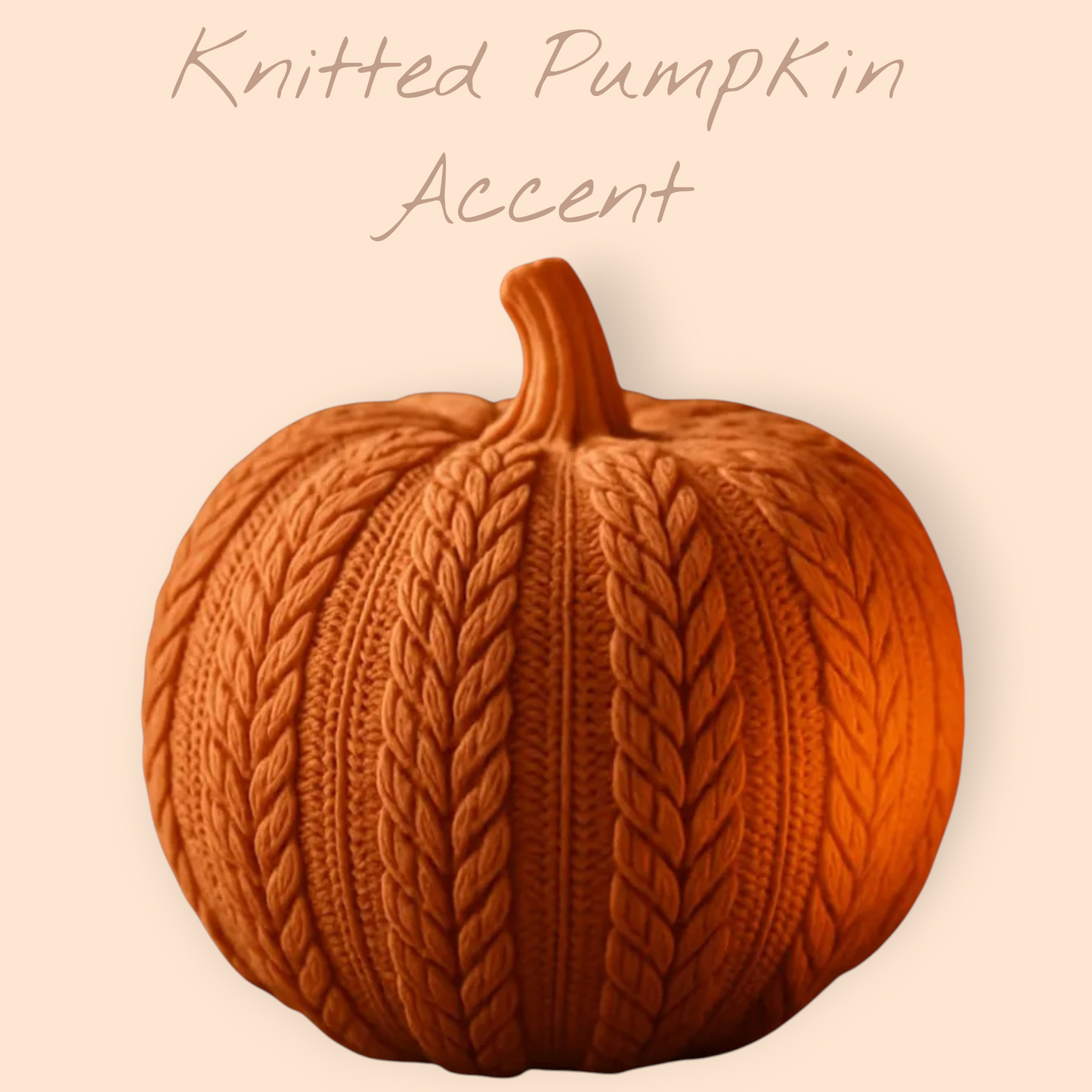 Textured Knitted Pumpkin Accent