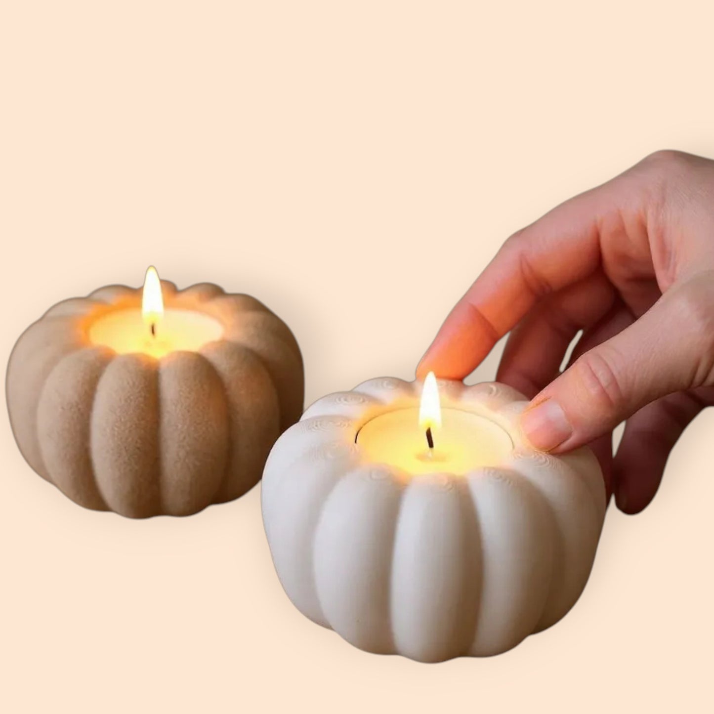Autumn Pumpkin LED Tealight Holder 2pk