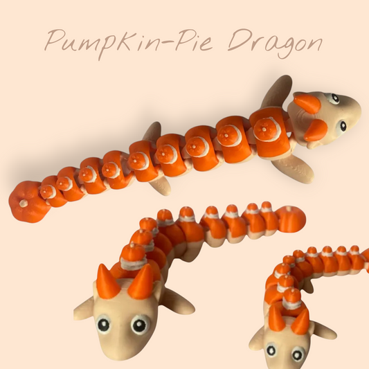 Pumpkin-Pie Dragon – Articulated Thanksgiving Table Décor & Dessert Toppe