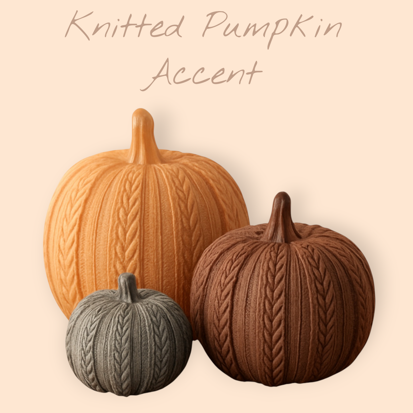 Textured Knitted Pumpkin Accent