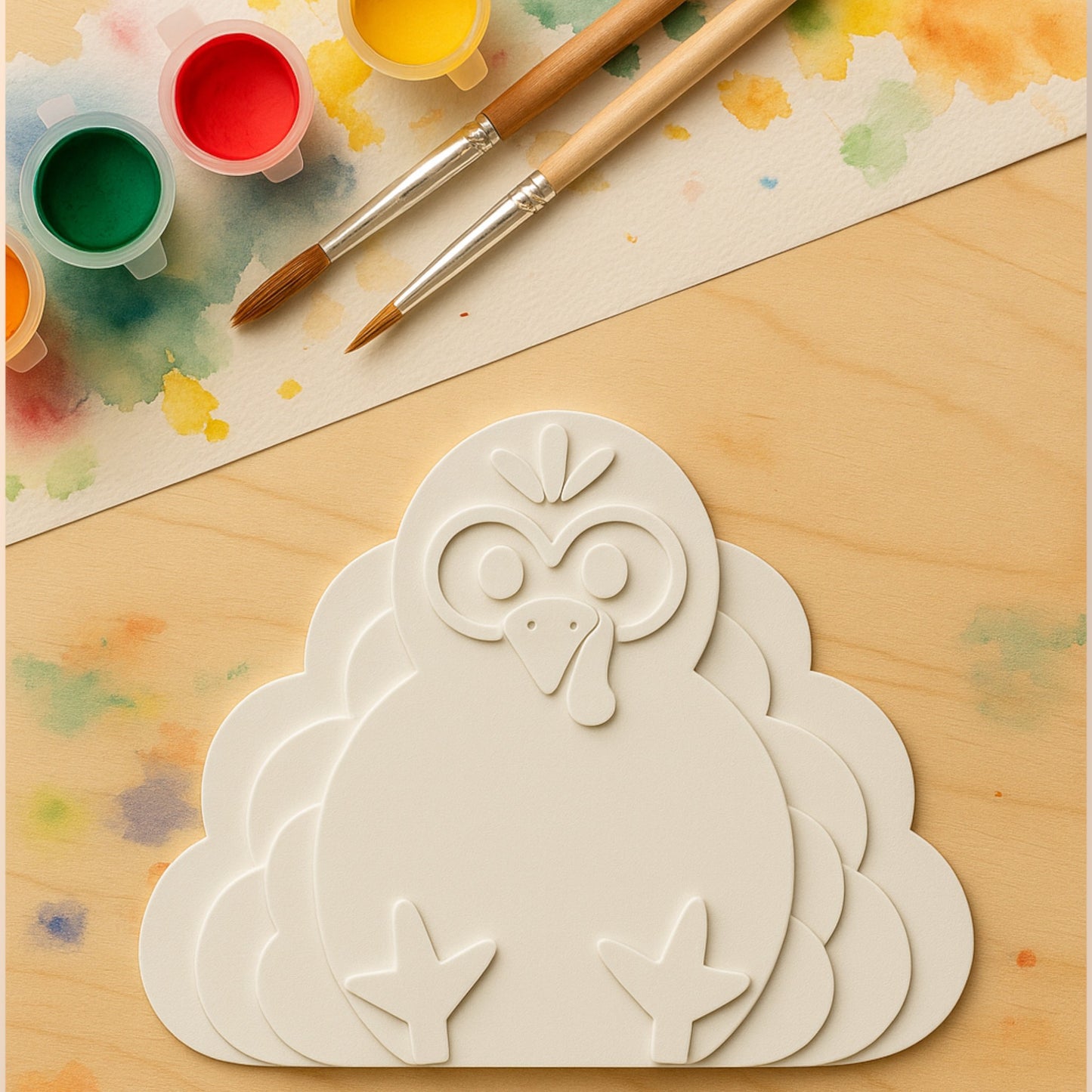 Paintable Thanksgiving Turkey 2PK – DIY Holiday Figurine