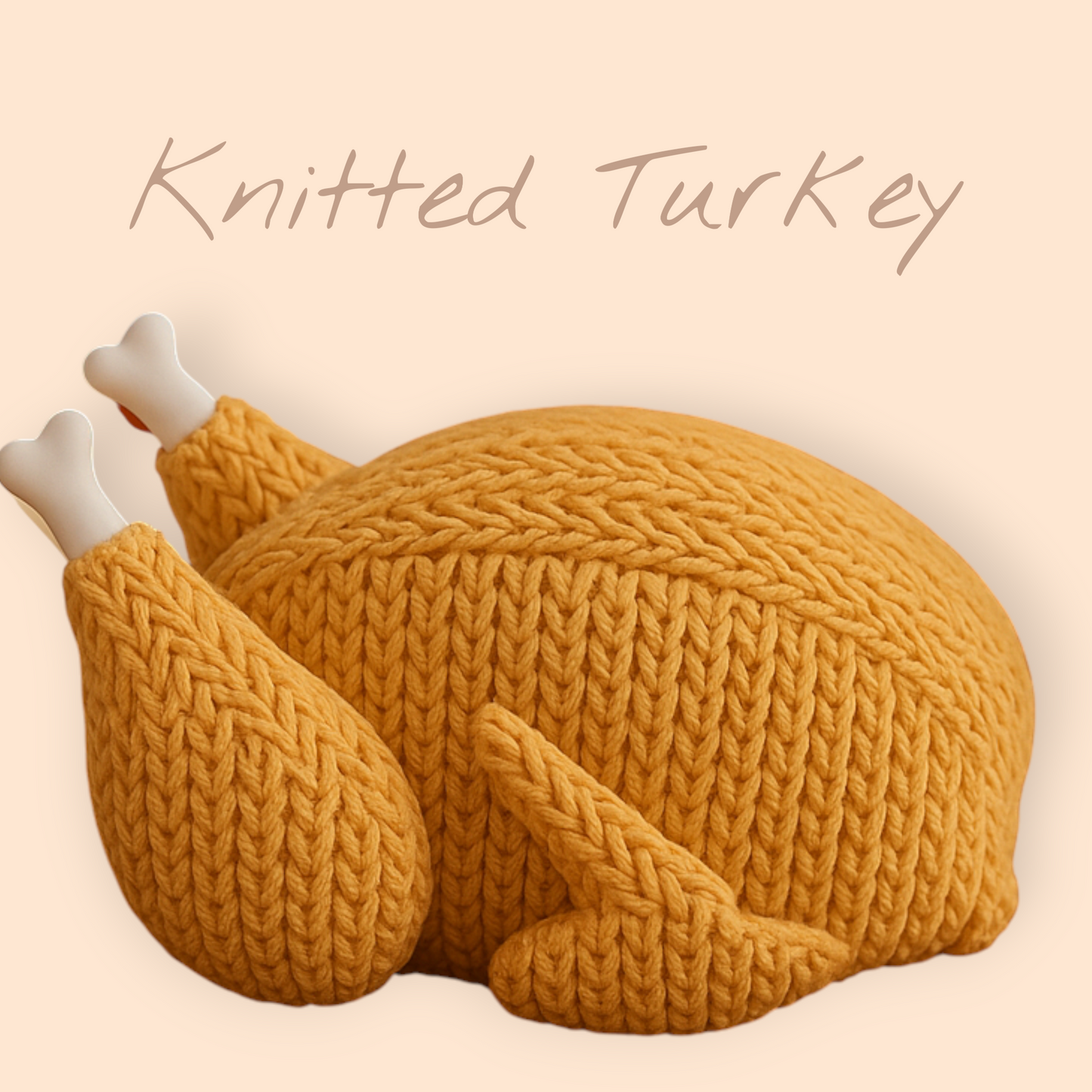 Cozy Knit Thanksgiving Turkey Figurine